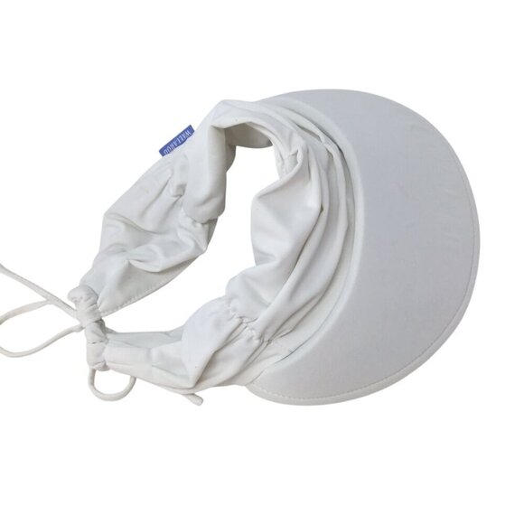 Wallaroo Aqua Visor Sun Hat Lycra Floating White Adjustable Tie Beach Stretch - Picture 7 of 8